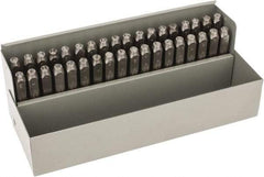 C.H. Hanson - 36 Piece, 3/16" Character Steel Stamp Set - Letters & Figures, Heavy Duty - Makers Industrial Supply