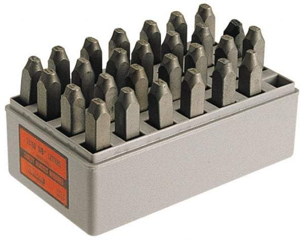 C.H. Hanson - 27 Piece, 1/8" Character Steel Stamp Set - Letters, Reverse - Makers Industrial Supply