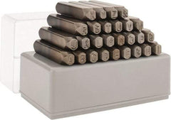 C.H. Hanson - 27 Piece, 1/4" Character Steel Stamp Set - Letters, Reverse - Makers Industrial Supply