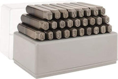 C.H. Hanson - 27 Piece, 1/4" Character Steel Stamp Set - Letters, Low Stress Round Face Dot - Makers Industrial Supply