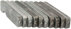 C.H. Hanson - 10 Piece, 1/16 Inch Character, Steel Type Set - 10 Character Capacity, 0-9 Content - Makers Industrial Supply