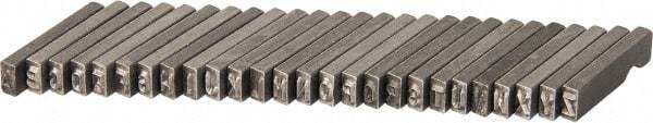 C.H. Hanson - 26 Piece, 1/8 Inch Character, Steel Type Set - 8 Character Capacity, A-Z Content - Makers Industrial Supply