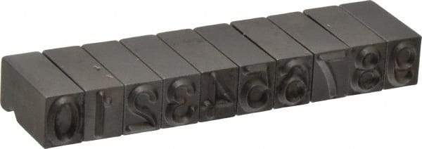 C.H. Hanson - 10 Piece, 3/8 Inch Character, Steel Type Set - No Character Capacity, 0-9 Content - Makers Industrial Supply