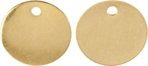 C.H. Hanson - 1-1/2 Inch Diameter, Round, Brass Blank Metal Tag - Blank Metal Check - Makers Industrial Supply