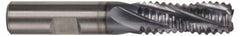 Hertel - 1/2" Diam, Coarse Pitch, 1/2" LOC, 4 Flute Cobalt Roughing Square End Mill - TiAlN Finish, 2-1/2" OAL, 1/2" Shank Diam, Single End, Centercutting, 30° Helix - Makers Industrial Supply