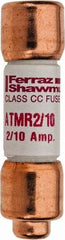 Ferraz Shawmut - 600 VAC/VDC, 0.2 Amp, Fast-Acting General Purpose Fuse - Clip Mount, 1-1/2" OAL, 100 at DC, 200 at AC kA Rating, 13/32" Diam - Makers Industrial Supply