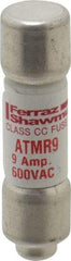 Ferraz Shawmut - 600 VAC/VDC, 9 Amp, Fast-Acting General Purpose Fuse - Clip Mount, 1-1/2" OAL, 100 at DC, 200 at AC kA Rating, 13/32" Diam - Makers Industrial Supply