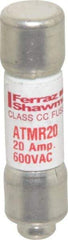 Ferraz Shawmut - 600 VAC/VDC, 20 Amp, Fast-Acting General Purpose Fuse - Clip Mount, 1-1/2" OAL, 100 at DC, 200 at AC kA Rating, 13/32" Diam - Makers Industrial Supply