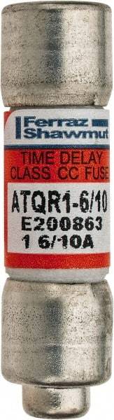 Ferraz Shawmut - 300 VDC, 600 VAC, 1.6 Amp, Time Delay General Purpose Fuse - Clip Mount, 1-1/2" OAL, 100 at DC, 200 at AC kA Rating, 13/32" Diam - Makers Industrial Supply