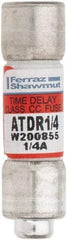 Ferraz Shawmut - 300 VDC, 600 VAC, 0.25 Amp, Time Delay General Purpose Fuse - Clip Mount, 1-1/2" OAL, 100 at DC, 200 at AC kA Rating, 13/32" Diam - Makers Industrial Supply