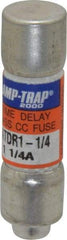 Ferraz Shawmut - 300 VDC, 600 VAC, 1.25 Amp, Time Delay General Purpose Fuse - Clip Mount, 1-1/2" OAL, 100 at DC, 200 at AC kA Rating, 13/32" Diam - Makers Industrial Supply