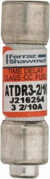 Ferraz Shawmut - 300 VDC, 600 VAC, 3.2 Amp, Time Delay General Purpose Fuse - Clip Mount, 1-1/2" OAL, 100 at DC, 200 at AC kA Rating, 13/32" Diam - Makers Industrial Supply