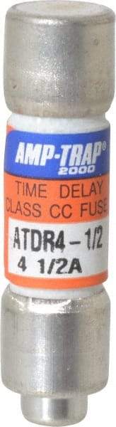 Ferraz Shawmut - 300 VDC, 600 VAC, 4.5 Amp, Time Delay General Purpose Fuse - Clip Mount, 1-1/2" OAL, 100 at DC, 200 at AC kA Rating, 13/32" Diam - Makers Industrial Supply