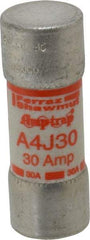 Ferraz Shawmut - 300 VDC, 600 VAC, 30 Amp, Fast-Acting General Purpose Fuse - Clip Mount, 2-1/4" OAL, 100 at DC, 200 at AC kA Rating, 13/16" Diam - Makers Industrial Supply