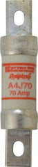 Ferraz Shawmut - 300 VDC, 600 VAC, 70 Amp, Fast-Acting General Purpose Fuse - Clip Mount, 4-5/8" OAL, 100 at DC, 200 at AC kA Rating, 1-1/8" Diam - Makers Industrial Supply