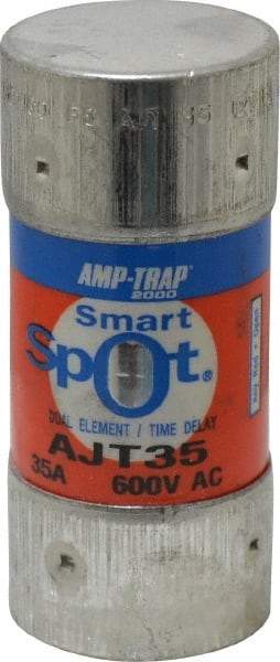 Ferraz Shawmut - 500 VDC, 600 VAC, 35 Amp, Time Delay General Purpose Fuse - Clip Mount, 2-3/8" OAL, 100 at DC, 200 at AC, 300 (Self-Certified) kA Rating, 1-1/16" Diam - Makers Industrial Supply