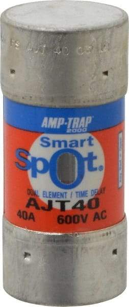 Ferraz Shawmut - 500 VDC, 600 VAC, 40 Amp, Time Delay General Purpose Fuse - Clip Mount, 2-3/8" OAL, 100 at DC, 200 at AC, 300 (Self-Certified) kA Rating, 1-1/16" Diam - Makers Industrial Supply