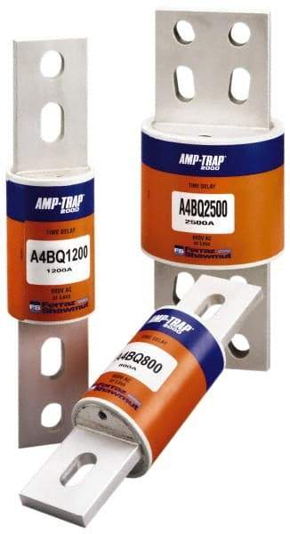 Ferraz Shawmut - 500 VDC, 600 VAC, 1000 Amp, Time Delay General Purpose Fuse - Bolt-on Mount, 10-3/4" OAL, 100 at DC, 200 at AC, 300 (Self-Certified) kA Rating, 2-1/2" Diam - Makers Industrial Supply