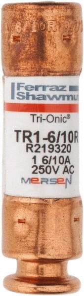 Ferraz Shawmut - 250 VAC/VDC, 1.6 Amp, Time Delay General Purpose Fuse - Clip Mount, 50.8mm OAL, 20 at DC, 200 at AC kA Rating, 9/16" Diam - Makers Industrial Supply