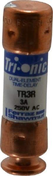 Ferraz Shawmut - 160 VDC, 250 VAC, 3 Amp, Time Delay General Purpose Fuse - Clip Mount, 50.8mm OAL, 20 at DC, 200 at AC kA Rating, 9/16" Diam - Makers Industrial Supply