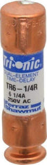 Ferraz Shawmut - 160 VDC, 250 VAC, 6.25 Amp, Time Delay General Purpose Fuse - Clip Mount, 50.8mm OAL, 20 at DC, 200 at AC kA Rating, 9/16" Diam - Makers Industrial Supply