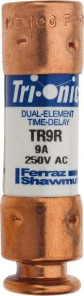 Ferraz Shawmut - 160 VDC, 250 VAC, 9 Amp, Time Delay General Purpose Fuse - Clip Mount, 50.8mm OAL, 20 at DC, 200 at AC kA Rating, 9/16" Diam - Makers Industrial Supply