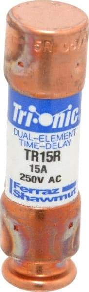 Ferraz Shawmut - 160 VDC, 250 VAC, 15 Amp, Time Delay General Purpose Fuse - Clip Mount, 50.8mm OAL, 20 at DC, 200 at AC kA Rating, 9/16" Diam - Makers Industrial Supply