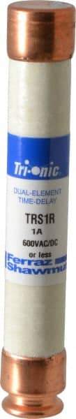 Ferraz Shawmut - 600 VAC/VDC, 1 Amp, Time Delay General Purpose Fuse - Clip Mount, 127mm OAL, 20 at DC, 200 at AC kA Rating, 13/16" Diam - Makers Industrial Supply