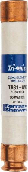 Ferraz Shawmut - 600 VAC/VDC, 1.8 Amp, Time Delay General Purpose Fuse - Clip Mount, 127mm OAL, 20 at DC, 200 at AC kA Rating, 13/16" Diam - Makers Industrial Supply