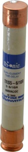 Ferraz Shawmut - 600 VAC/VDC, 5.6 Amp, Time Delay General Purpose Fuse - Clip Mount, 127mm OAL, 20 at DC, 200 at AC kA Rating, 13/16" Diam - Makers Industrial Supply