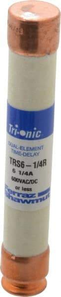 Ferraz Shawmut - 600 VAC/VDC, 6.25 Amp, Time Delay General Purpose Fuse - Clip Mount, 127mm OAL, 20 at DC, 200 at AC kA Rating, 13/16" Diam - Makers Industrial Supply