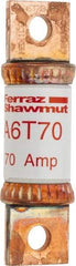 Ferraz Shawmut - 300 VDC & 600 VAC, 70 Amp, Fast-Acting General Purpose Fuse - Bolt-on Mount, 75mm OAL, 100 at DC, 200 at AC kA Rating, 13/16" Diam - Makers Industrial Supply