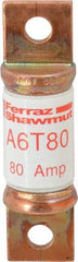 Ferraz Shawmut - 300 VDC & 600 VAC, 80 Amp, Fast-Acting General Purpose Fuse - Bolt-on Mount, 75mm OAL, 100 at DC, 200 at AC kA Rating, 13/16" Diam - Makers Industrial Supply