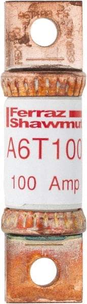 Ferraz Shawmut - 300 VDC & 600 VAC, 100 Amp, Fast-Acting General Purpose Fuse - Bolt-on Mount, 75mm OAL, 100 at DC, 200 at AC kA Rating, 13/16" Diam - Makers Industrial Supply