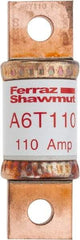 Ferraz Shawmut - 300 VDC, 600 VAC, 110 Amp, Fast-Acting General Purpose Fuse - Bolt-on Mount, 3-1/4" OAL, 100 at DC, 200 at AC kA Rating, 1-1/16" Diam - Makers Industrial Supply