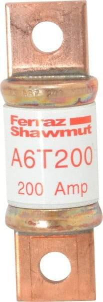 Ferraz Shawmut - 300 VDC, 600 VAC, 200 Amp, Fast-Acting General Purpose Fuse - Bolt-on Mount, 3-1/4" OAL, 100 at DC, 200 at AC kA Rating, 1-1/16" Diam - Makers Industrial Supply