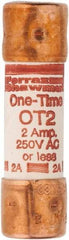 Ferraz Shawmut - 250 VAC/VDC, 2 Amp, Fast-Acting General Purpose Fuse - Clip Mount, 50.8mm OAL, 20 at DC, 50 at AC kA Rating, 9/16" Diam - Makers Industrial Supply