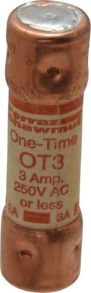 Ferraz Shawmut - 250 VAC/VDC, 3 Amp, Fast-Acting General Purpose Fuse - Clip Mount, 50.8mm OAL, 20 at DC, 50 at AC kA Rating, 9/16" Diam - Makers Industrial Supply