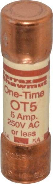 Ferraz Shawmut - 250 VAC/VDC, 5 Amp, Fast-Acting General Purpose Fuse - Clip Mount, 50.8mm OAL, 20 at DC, 50 at AC kA Rating, 9/16" Diam - Makers Industrial Supply