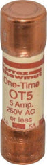 Ferraz Shawmut - 250 VAC/VDC, 5 Amp, Fast-Acting General Purpose Fuse - Clip Mount, 50.8mm OAL, 20 at DC, 50 at AC kA Rating, 9/16" Diam - Makers Industrial Supply