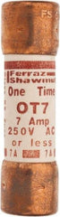 Ferraz Shawmut - 250 VAC/VDC, 7 Amp, Fast-Acting General Purpose Fuse - Clip Mount, 50.8mm OAL, 20 at DC, 50 at AC kA Rating, 9/16" Diam - Makers Industrial Supply