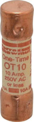 Ferraz Shawmut - 250 VAC/VDC, 10 Amp, Fast-Acting General Purpose Fuse - Clip Mount, 50.8mm OAL, 20 at DC, 50 at AC kA Rating, 9/16" Diam - Makers Industrial Supply