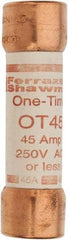 Ferraz Shawmut - 250 VAC/VDC, 45 Amp, Fast-Acting General Purpose Fuse - Clip Mount, 76.2mm OAL, 20 at DC, 50 at AC kA Rating, 13/16" Diam - Makers Industrial Supply