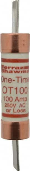 Ferraz Shawmut - 250 VAC/VDC, 100 Amp, Fast-Acting General Purpose Fuse - Clip Mount, 5-7/8" OAL, 20 at DC, 50 at AC kA Rating, 1-1/16" Diam - Makers Industrial Supply