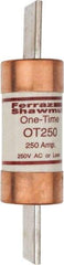 Ferraz Shawmut - 250 VAC/VDC, 250 Amp, Fast-Acting General Purpose Fuse - Clip Mount, 8-5/8" OAL, 20 at DC, 50 at AC kA Rating, 2-1/16" Diam - Makers Industrial Supply