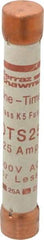 Ferraz Shawmut - 300 VDC, 600 VAC, 25 Amp, Fast-Acting General Purpose Fuse - Clip Mount, 127mm OAL, 20 at DC, 50 at AC kA Rating, 13/16" Diam - Makers Industrial Supply