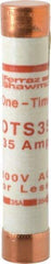 Ferraz Shawmut - 300 VDC, 600 VAC, 35 Amp, Fast-Acting General Purpose Fuse - Clip Mount, 5-1/2" OAL, 20 at DC, 50 at AC kA Rating, 1-1/16" Diam - Makers Industrial Supply