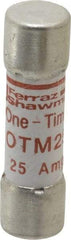 Ferraz Shawmut - 250 VAC, 25 Amp, Fast-Acting General Purpose Fuse - Clip Mount, 1-1/2" OAL, 10 at AC kA Rating, 13/32" Diam - Makers Industrial Supply