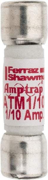 Ferraz Shawmut - 600 VAC/VDC, 0.1 Amp, Fast-Acting General Purpose Fuse - Clip Mount, 1-1/2" OAL, 100 at AC/DC kA Rating, 13/32" Diam - Makers Industrial Supply