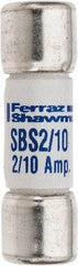 Ferraz Shawmut - 600 VAC, 0.2 Amp, Fast-Acting General Purpose Fuse - Clip Mount, 1-3/8" OAL, 100 at AC kA Rating, 13/32" Diam - Makers Industrial Supply